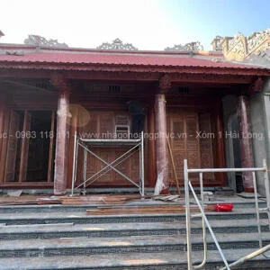 Nhà gỗ cổ truyền 3 gian 18 cột lắp dựng tại Thủy Nguyên Hải Phòng