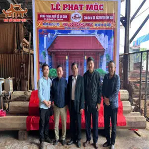 Lễ phạt mộc căn nhà thờ 3 gian gỗ Lim Nam Phi– Công trình của gia đình bác Nguyễn Tiến Giao tại Thái Bình